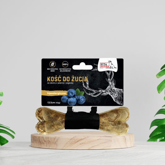 Syta Micha Hipoallergén Rágócsont Szarvasbőrrel és Bogyós Gyümölcsökkel 13,5 cm